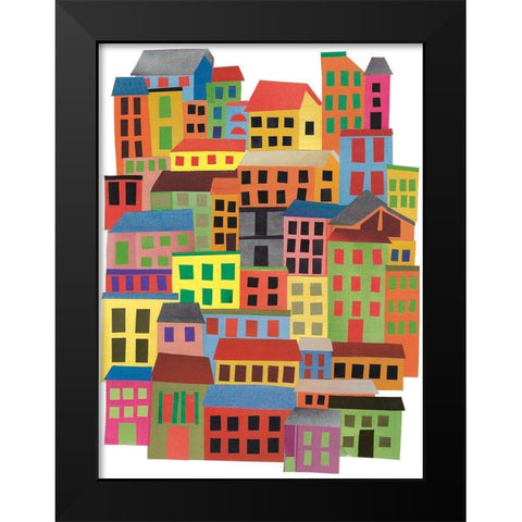 Mid Town City Black Modern Wood Framed Art Print by Bucheli, Jen