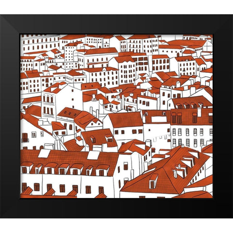 Mid Town View Black Modern Wood Framed Art Print by Bucheli, Jen