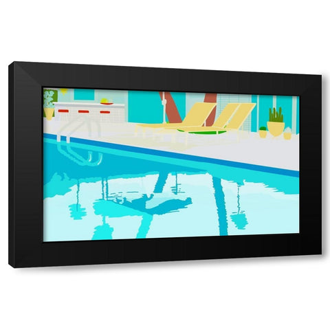Poolside Black Modern Wood Framed Art Print by Bucheli, Jen