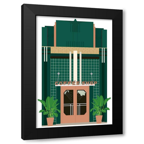 Coffee Shop Black Modern Wood Framed Art Print with Double Matting by Bucheli, Jen