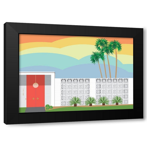 Palm Springs Sunset Black Modern Wood Framed Art Print with Double Matting by Bucheli, Jen