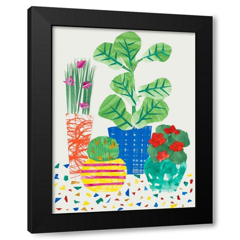 Patio Plants Black Modern Wood Framed Art Print by Bucheli, Jen