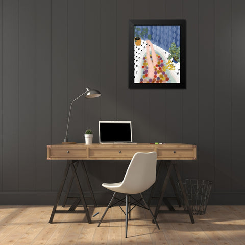 Bubble Bath Dream Black Modern Wood Framed Art Print by Bucheli, Jen