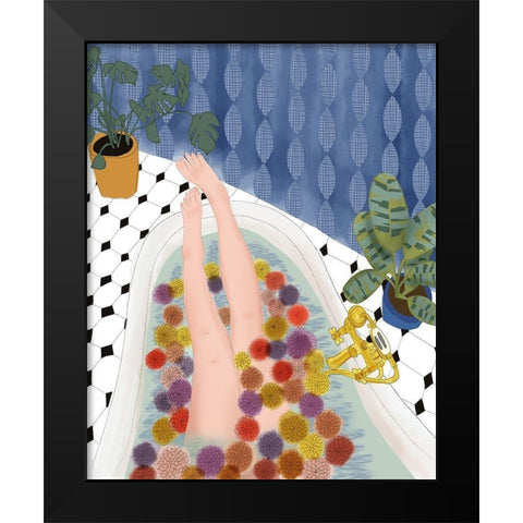 Bubble Bath Dream Black Modern Wood Framed Art Print by Bucheli, Jen