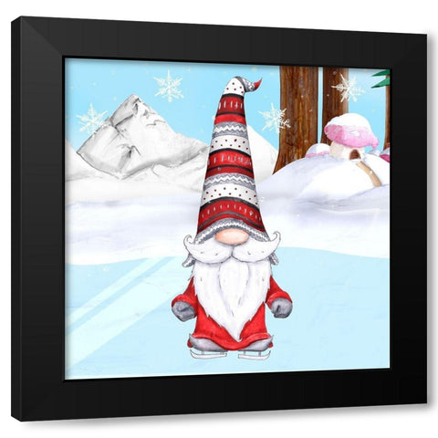 Fun Hat Gnoming Around II Black Modern Wood Framed Art Print with Double Matting by Edwins, Hugo
