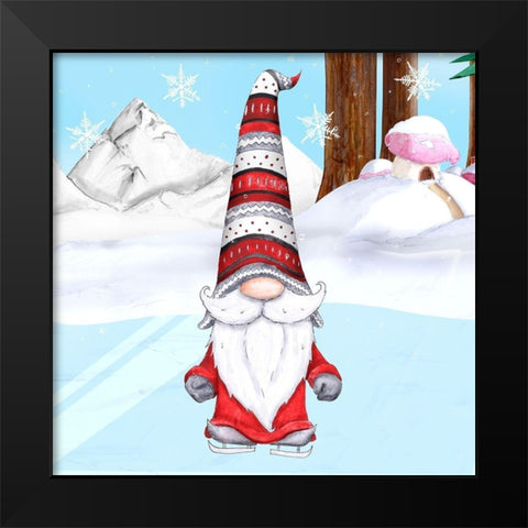Fun Hat Gnoming Around II Black Modern Wood Framed Art Print by Edwins, Hugo