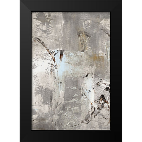 Silver Textured Space I Black Modern Wood Framed Art Print by Loreth, Lanie