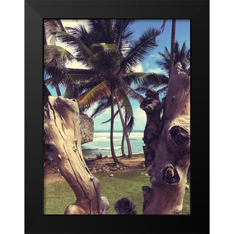 Oceanside Palms Black Modern Wood Framed Art Print by Coppel, Anna