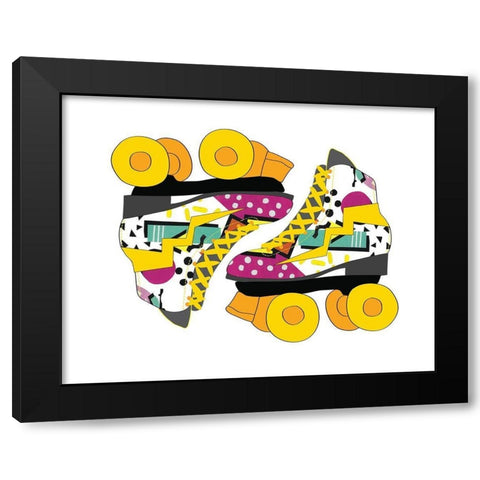 Graffiti  Rollerblades Black Modern Wood Framed Art Print by Bucheli, Jen