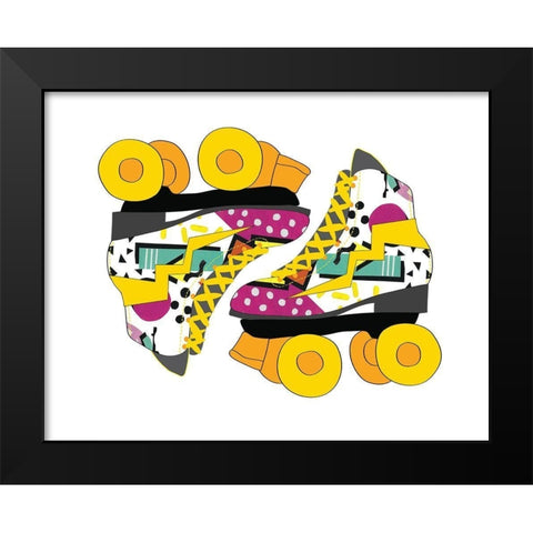 Graffiti  Rollerblades Black Modern Wood Framed Art Print by Bucheli, Jen
