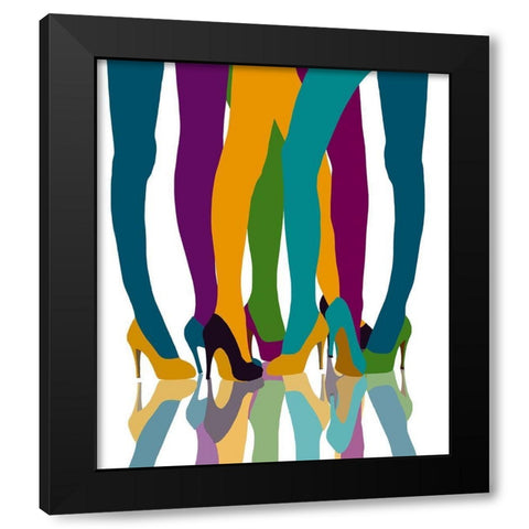 Colorful Legs Black Modern Wood Framed Art Print by Bucheli, Jen
