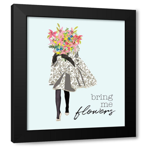 Bring Me Flowers Black Modern Wood Framed Art Print with Double Matting by Bucheli, Jen