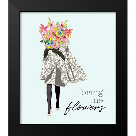 Bring Me Flowers Black Modern Wood Framed Art Print by Bucheli, Jen