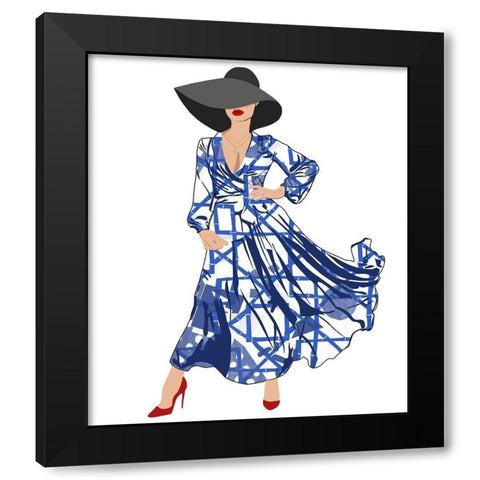 Standing Out In Blue Black Modern Wood Framed Art Print with Double Matting by Bucheli, Jen