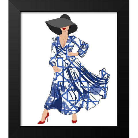 Standing Out In Blue Black Modern Wood Framed Art Print by Bucheli, Jen