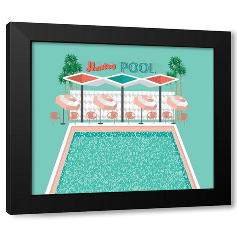 Vintage Pool Black Modern Wood Framed Art Print with Double Matting by Bucheli, Jen
