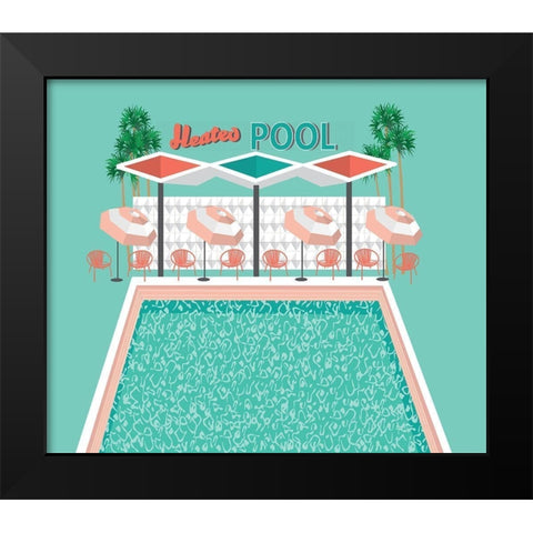 Vintage Pool Black Modern Wood Framed Art Print by Bucheli, Jen
