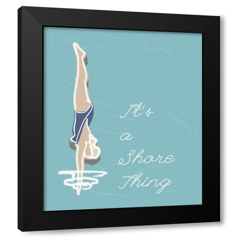 Its A Shore Thing Black Modern Wood Framed Art Print with Double Matting by Bucheli, Jen