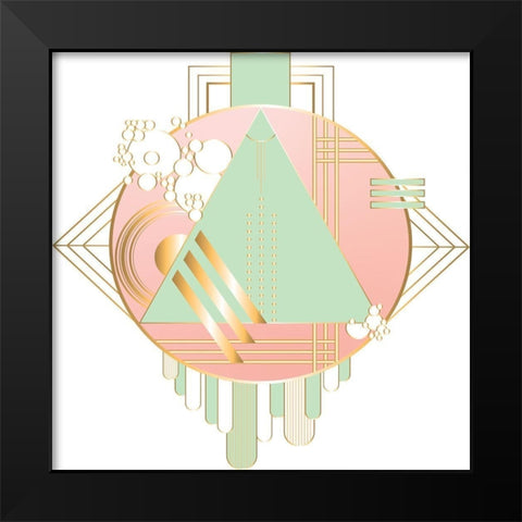 Art Deco Circle Black Modern Wood Framed Art Print by Bucheli, Jen