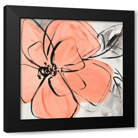 Cafe Rose II Black Modern Wood Framed Art Print by Loreth, Lanie