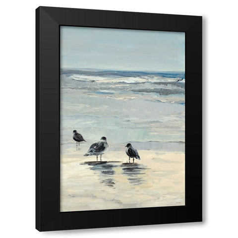 Morning Beach Stroll II Black Modern Wood Framed Art Print by Loreth, Lanie