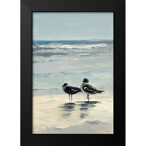 Morning Beach Stroll I Black Modern Wood Framed Art Print by Loreth, Lanie