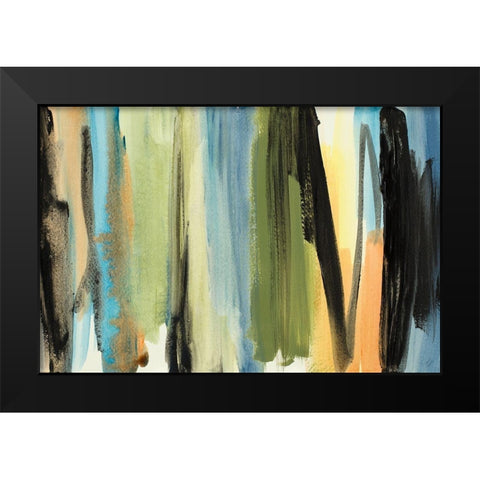 Linear Rainbow II Black Modern Wood Framed Art Print by Loreth, Lanie