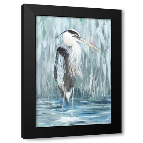 Standing Still Heron I  Black Modern Wood Framed Art Print by DeRice, Julie