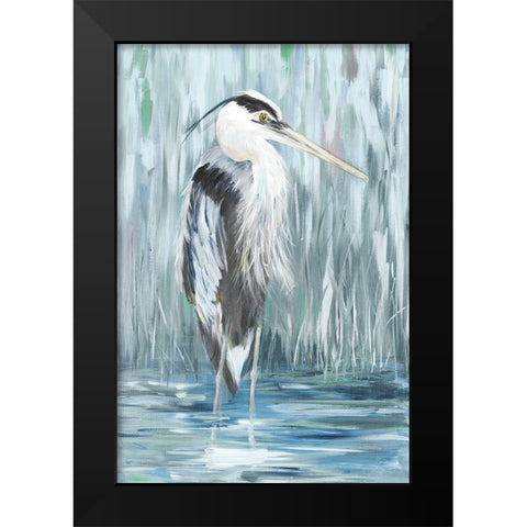 Standing Still Heron I  Black Modern Wood Framed Art Print by DeRice, Julie