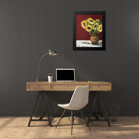 Sunflowers Black Modern Wood Framed Art Print by DeRice, Julie