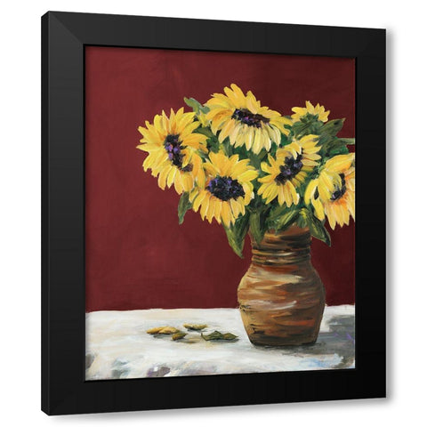 Sunflowers Black Modern Wood Framed Art Print with Double Matting by DeRice, Julie