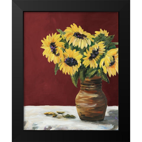 Sunflowers Black Modern Wood Framed Art Print by DeRice, Julie