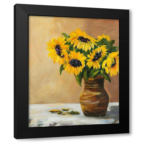 Sunflowers Black Modern Wood Framed Art Print by DeRice, Julie