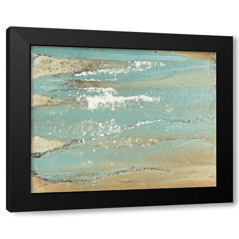 Shoreline Abstract Black Modern Wood Framed Art Print by Morris, Megan