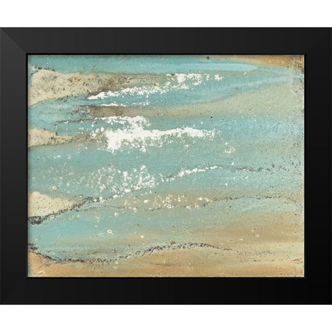 Shoreline Abstract Black Modern Wood Framed Art Print by Morris, Megan