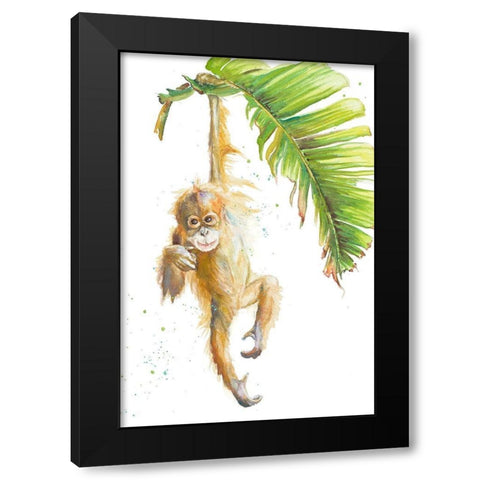Monkeys in the Jungle I Black Modern Wood Framed Art Print with Double Matting by Pinto, Patricia