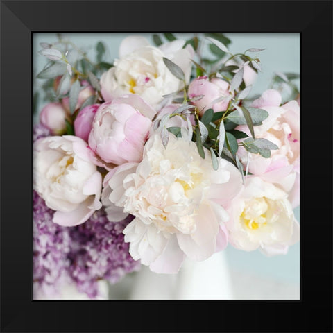 Pretty Pink Blooms Black Modern Wood Framed Art Print by Gardner, Sarah