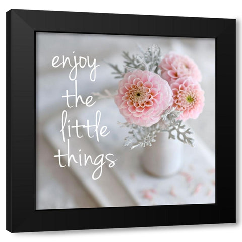 Enjoy the Little Things Black Modern Wood Framed Art Print by Gardner, Sarah