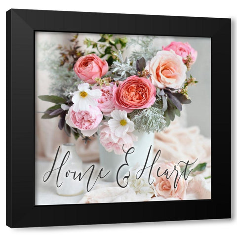 Home And Heart Black Modern Wood Framed Art Print with Double Matting by Gardner, Sarah