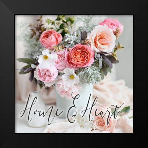 Home And Heart Black Modern Wood Framed Art Print by Gardner, Sarah