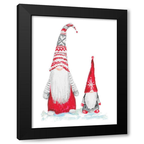 Gnome Duo Black Modern Wood Framed Art Print with Double Matting by Gaynor, Janice
