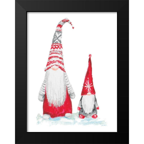 Gnome Duo Black Modern Wood Framed Art Print by Gaynor, Janice