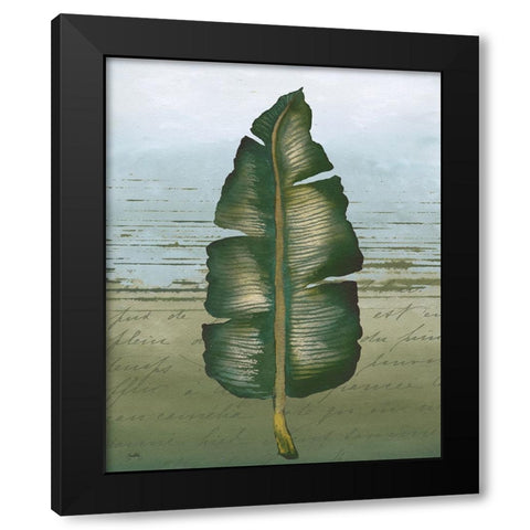 Palm on Script I Black Modern Wood Framed Art Print with Double Matting by Medley, Elizabeth