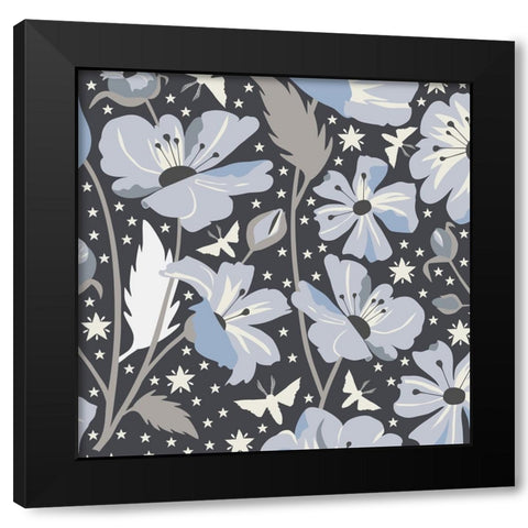 Blue Spellflowers II Black Modern Wood Framed Art Print by Gardner, Sarah