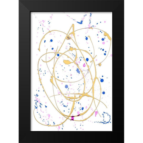 Elegant Splatter Black Modern Wood Framed Art Print by Bryant, Susan