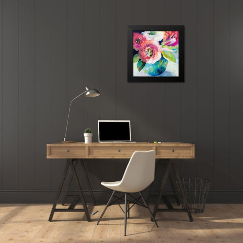 A Pop of Spring Black Modern Wood Framed Art Print by Loreth, Lanie