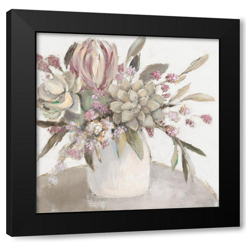 Neutral Succulents With Soft Outlook Black Modern Wood Framed Art Print with Double Matting by Loreth, Lanie