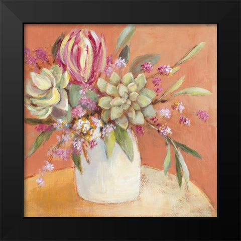 Succulents with a Rosy Outlook I Black Modern Wood Framed Art Print by Loreth, Lanie