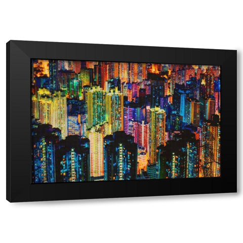 Night Life Black Modern Wood Framed Art Print by Meneely, Dan