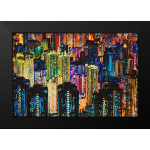 Night Life Black Modern Wood Framed Art Print by Meneely, Dan